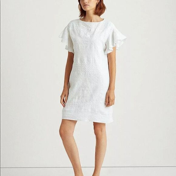 Ralph Lauren White cotton dress size 4 NWT - Picture 1 of 16